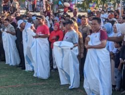 Bupati Wajo Ikut Meriahkan Perlombaan Permainan Rakyat HUT RI ke-80 di Lapangan Merdeka Sengkang