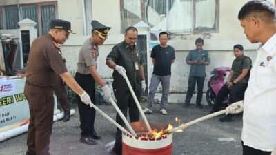 Akhir Tahun 2025, Kejari Wajo Musnahkan Sejumlah Barang Bukti, Narkoba Terbanyak
