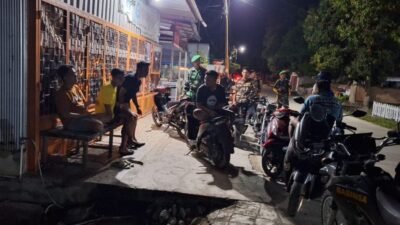 Cegah Gangguan Kamtibmas, Koramil 1406-04/Belawa Intensifkan Siskamling Bersama Elemen Masyarakat