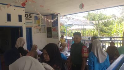 Babinsa Koramil 1406-10/Pitumpanua Laksanakan Pendampingan Posyandu