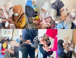 Petugas Imunisasi UPT Puskesmas Kota Melakukan Imunisasi Rutin Pada Bayi dan Ibu Hamil