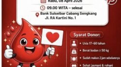 Meriahkan HJW Ke 627 Tahun, Bank Sulselbar Sengkang Akan Menggelar Aksi Donor Darah