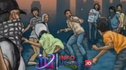Tawuran Geng Motor Pecah Lagi di Depan Mie Gacoan Pettarani, 1 Remaja Dibekuk Bawa Busur Rakitan.