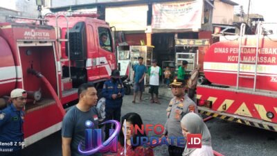 Kebakaran Hanguskan 2 Rumah di Tamalate, Percikan Api Dari Plafon 