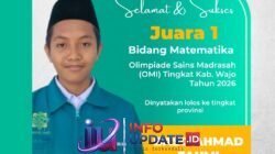 Baso Ahmad Fahmi Persembahkan Prestasi Gemilang, MTs As’adiyah No. 34 Doping Juara 1 OMI Kabupaten Wajo