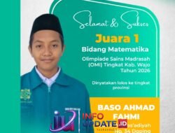 Baso Ahmad Fahmi Persembahkan Prestasi Gemilang, MTs As’adiyah No. 34 Doping Juara 1 OMI Kabupaten Wajo